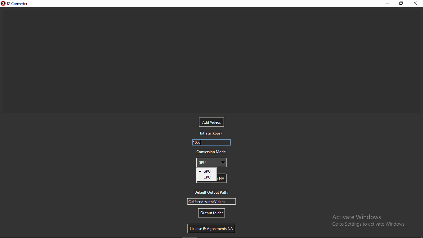 IZ Converter conversion options
